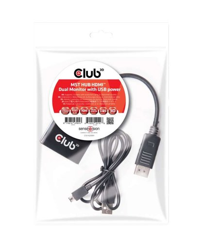 CLUB3D Multi Stream Transport Hub DisplayPort 1.2 to HDMI Dual Monitor