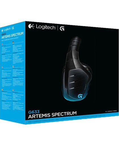 Logitech G633 Stereofonisch Hoofdband Zwart, Blauw hoofdtelefoon