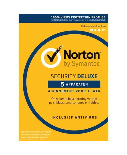 Norton Security Deluxe 5 Apparaten | 1 Jaar | 2022