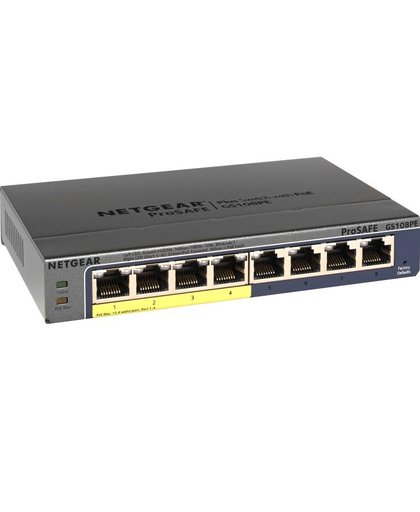 Netgear ProSAFE Unmanaged Plus Switch - GS108PE - 8 Power over Ethernet poorten