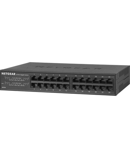 Netgear Unmanaged Switch - GS324 - 24 Gigabit Ethernet poorten 10/100/1000 Mbps
