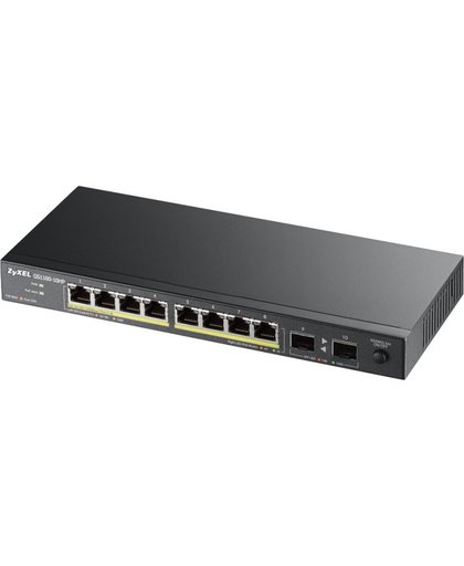 ZyXEL GS1100-10HP Onbeheerde netwerkswitch Gigabit Ethernet (10/100/1000) Power over Ethernet (PoE) 1U Zwart