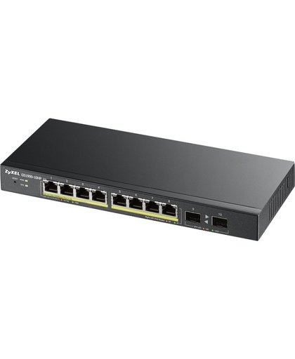 ZyXEL GS1900-10HP Beheerde netwerkswitch L2 Gigabit Ethernet (10/100/1000) Power over Ethernet (PoE) 1U Zwart