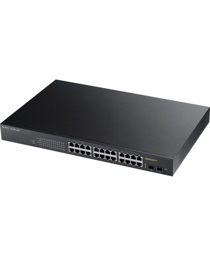 ZyXEL GS1900-24HP Beheerde netwerkswitch L2 Gigabit Ethernet (10/100/1000) Power over Ethernet (PoE) Zwart