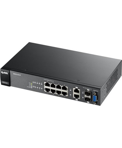 ZyXEL GS2210-8 Beheerde netwerkswitch L2 Gigabit Ethernet (10/100/1000) Zwart