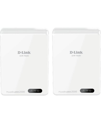D-Link DHP-701AV/E Ethernet LAN Wi-Fi Wit 2stuk(s) PowerLine-netwerkadapter