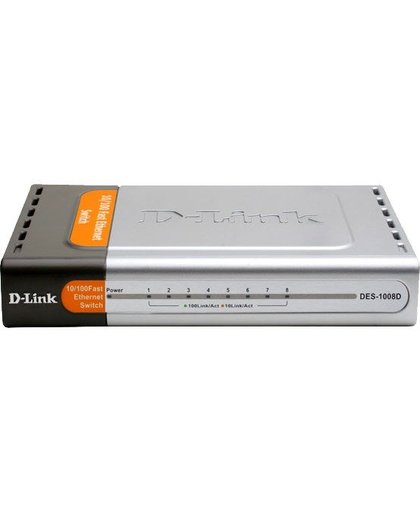 D-Link DES-1008D Unmanaged Fast Ethernet (10/100) Zwart