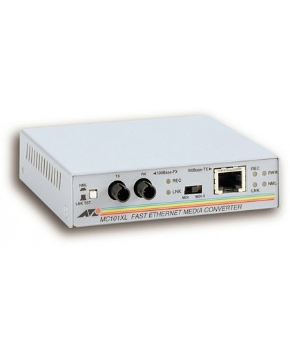 Allied Telesis 100TX to 100FX (ST) Multi-Mode Media Converter 100Mbit/s netwerk media converter