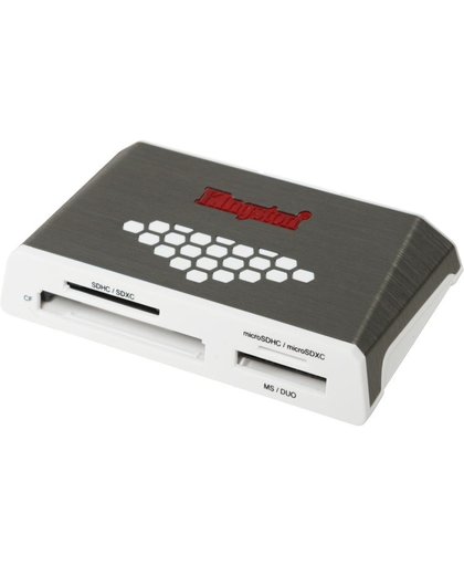 Kingston Technology USB 3.0 High-Speed Media Reader geheugenkaartlezer Grijs, Wit