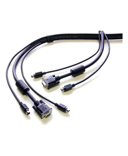 Newstar SVPS23N1-35 10m Zwart toetsenbord-video-muis (kvm) kabel