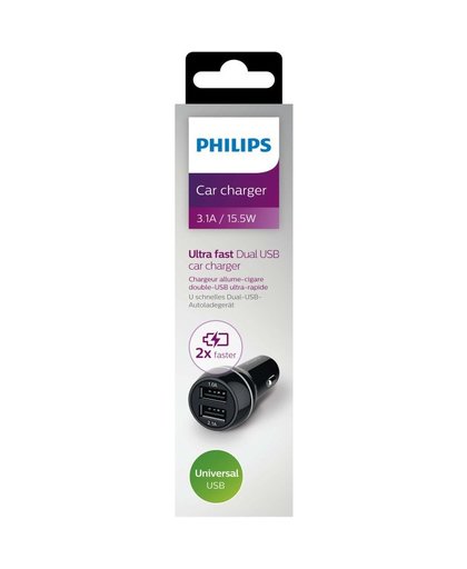 Philips USB-autolader DLP2357/10 oplader voor mobiele apparatuur