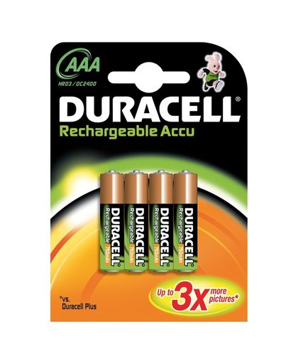 Duracell Recharge Plus AAA-batterijen, verpakking van 4