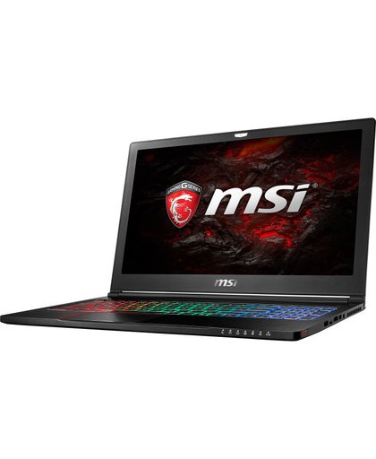 MSI Gaming GS63VR 7RG(Stealth Pro)-045NL Zwart Notebook 39,6 cm (15.6") 1920 x 1080 Pixels 2,8 GHz Zevende generatie Intel® Core™ i7 i7-7700HQ