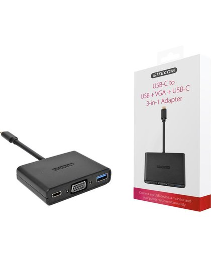 USB-C to USB + VGA + USB-C 3-in-1 Adapter