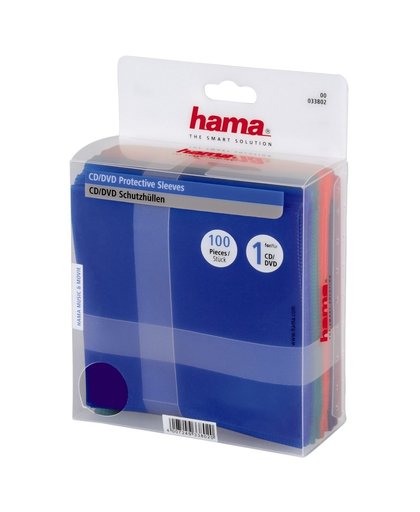 Hama 04733802 Cd / Dvd Beschermhoezen - 100 stuks / Gekleurd