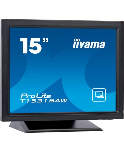 iiyama ProLite T1531SAW-B3 touch screen-monitor 38,1 cm (15") 1024 x 768 Pixels Zwart Tafelblad