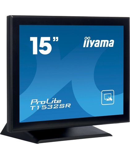 iiyama ProLite T1532SR-B3 15" 1024 x 768Pixels Multi-touch Tafelblad Zwart touch screen-monitor