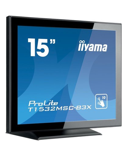 iiyama ProLite T1532MSC-B3X 15" 1024 x 768Pixels Multi-touch Tafelblad Zwart touch screen-monitor