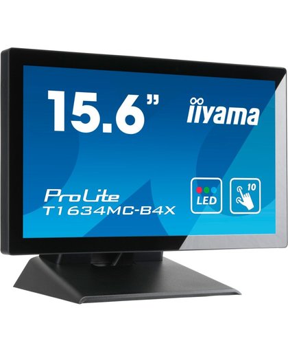 iiyama ProLite T1634MC-B4X touch screen-monitor 39,6 cm (15.6") 1366 x 768 Pixels Multi-touch Tafelblad
