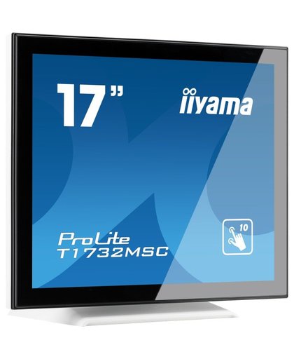 iiyama ProLite T1732MSC-W1X touch screen-monitor 43,2 cm (17") 1280 x 1024 Pixels Zwart, Wit Multi-touch