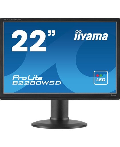 iiyama ProLite B2280WSD-B1 22" LED Mat Flat Zwart computer monitor LED display