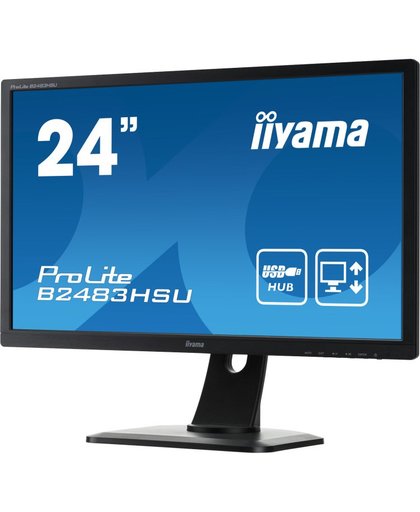 iiyama ProLite B2483HSU-B1DP 24" Full HD LED Mat Flat Zwart computer monitor LED display