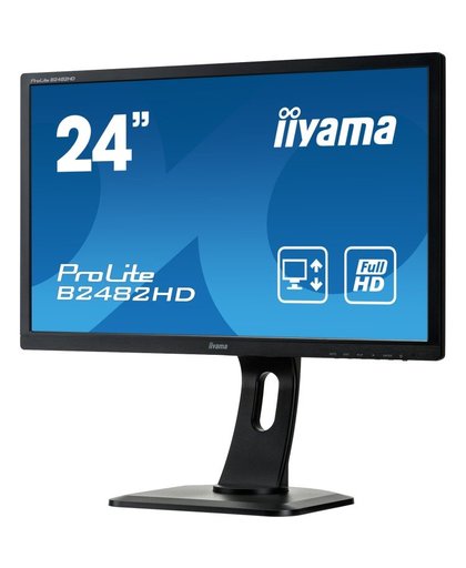 iiyama ProLite B2482HD-B1 24" Full HD LED Mat Flat Zwart computer monitor LED display