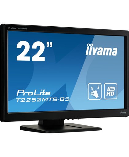 iiyama ProLite T2252MTS-B5 21.5" 1920 x 1080Pixels Multi-touch Tafelblad Zwart touch screen-monitor