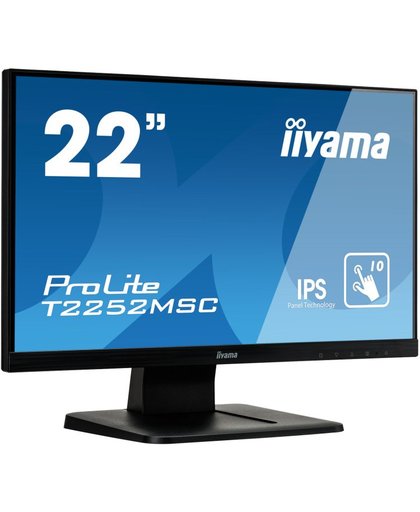 iiyama ProLite T2252MSC-B1 21.5" 1920 x 1080Pixels Multi-touch Zwart touch screen-monitor