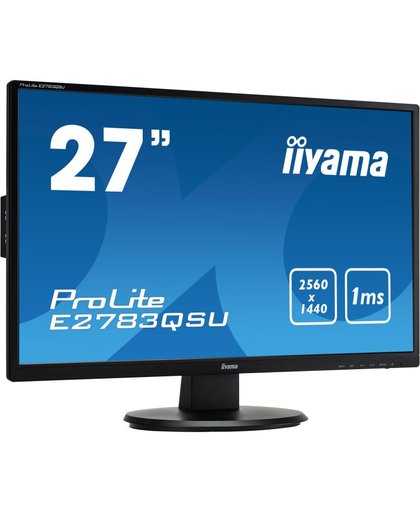 iiyama ProLite E2783QSU-B1 27" Wide Quad HD LED Flat Zwart computer monitor