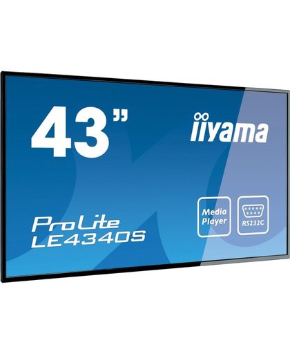iiyama ProLite LE4340S-B1 109,2 cm (43") LED Full HD Digital signage flat panel Zwart