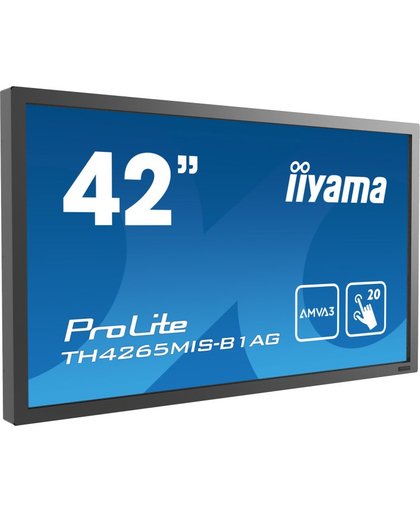 iiyama ProLite TH4265MIS-B1AG touch screen-monitor 106,7 cm (42") 1920 x 1080 Pixels Zwart Multi-touch