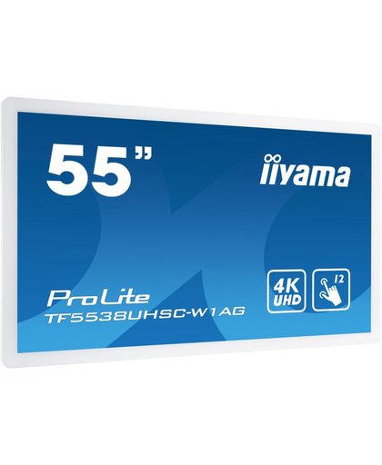 iiyama ProLite TF5538UHSC-W1AG touch screen-monitor 3840 x 2160 Pixels Wit Multi-touch Multi-gebruiker