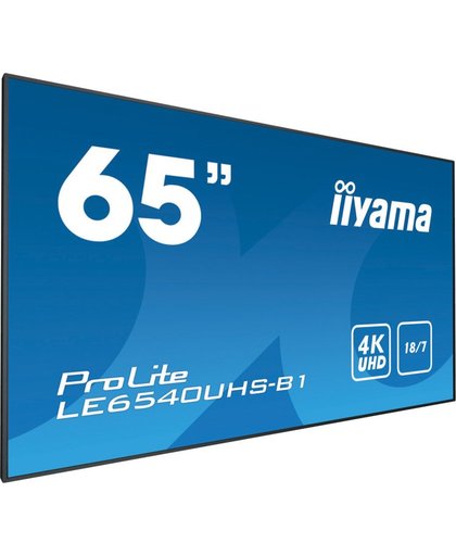 iiyama LE6540UHS-B1 beeldkrant 164,1 cm (64.6") LED 4K Ultra HD Zwart