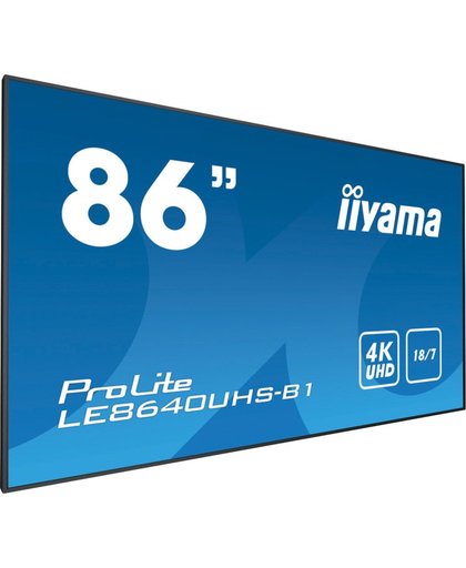 iiyama LE8640UHS-B1 beeldkrant 2,17 m (85.6") LED 4K Ultra HD Digital signage flat panel Zwart