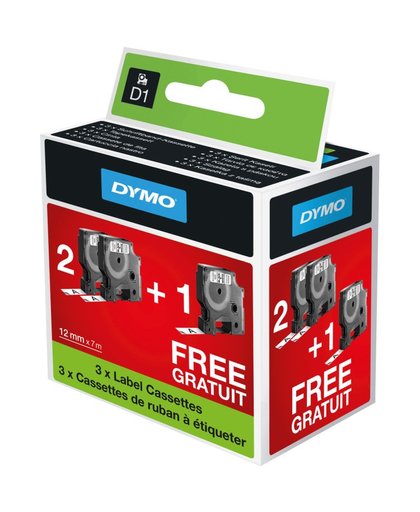 DYMO 2010102 labelprinter-tape Zwart op wit D1