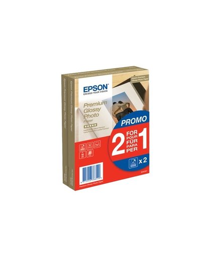 Epson Premium Glossy Photo Paper 2 voor de prijs van 1, 100 x 150 mm, 255g/m², 80 Vel pak fotopapier