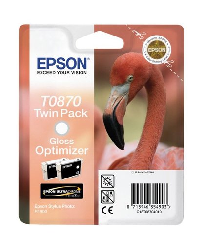 Epson Dubbelpack Gloss Optimizer T0870 Ultra Gloss High-Gloss 2 inktcartridge