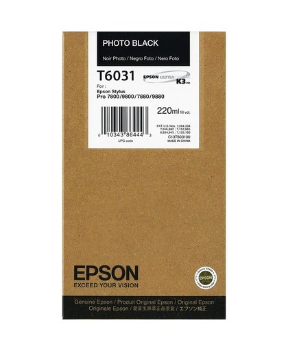 Epson inktpatroon Photo Black T603100 220 ml inktcartridge