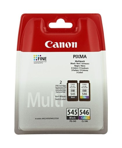 Canon PG-545/CL-546 Multipack inktcartridge Zwart, Cyaan, Magenta, Geel