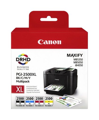 Canon PGI-2500XL C/M/Y/BK inktcartridge Zwart, Cyaan, Magenta, Geel