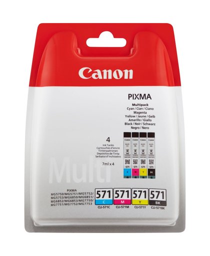 Canon CLI-571 Multipack inktcartridge Zwart, Cyaan, Magenta, Geel
