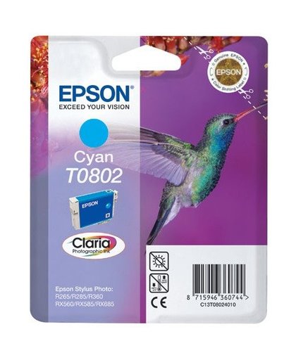 Epson Singlepack Cyan T0802 Claria Photographic Ink inktcartridge