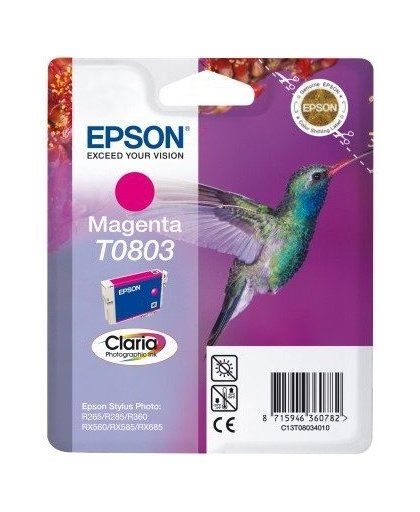 Epson Singlepack Magenta T0803 Claria Photographic Ink inktcartridge