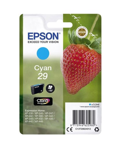 Epson C13T29824012 inktcartridge Cyaan 3,2 ml 180 pagina's