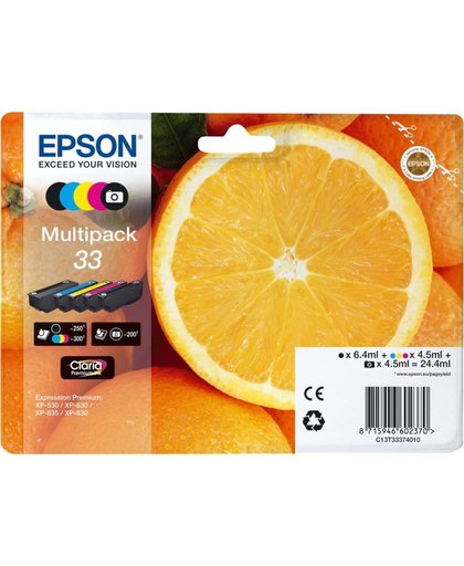 Epson C13T33374011 inktcartridge Zwart, Cyaan, Magenta, Foto zwart, Geel