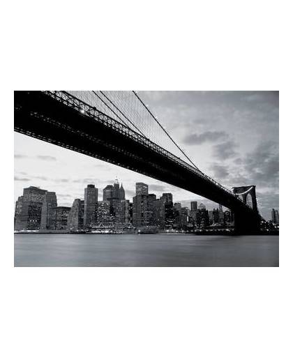 Brooklyn bridge - fotobehang - 232 x 315 cm - zwart/wit
