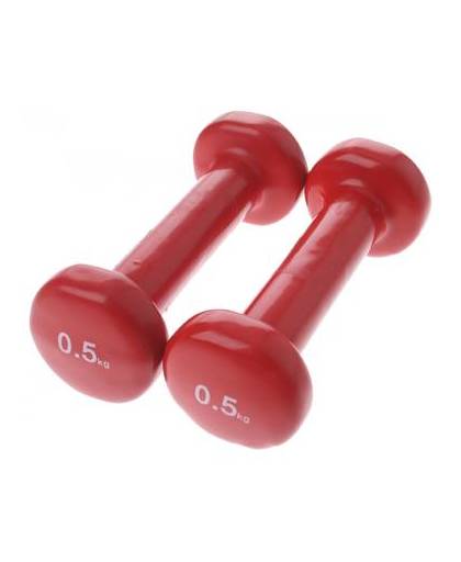 Sportec dumbbells 0,5 kg rood 2 stuks