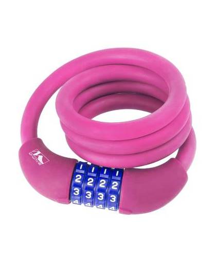 M-Wave Kabelslot cijfercombinatie silicone 1000 x 12 mm roze