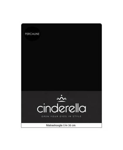 Cinderella hoeslaken percaline optiform zwart-90 x 200 cm